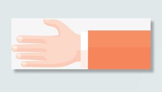 红色扁平化手臂图免抠