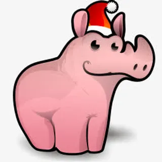 可爱动物圣诞节犀牛卡通免抠