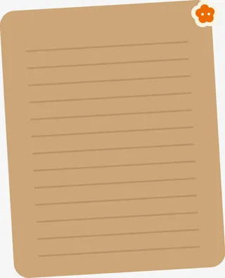 手绘牛皮信纸图案免抠