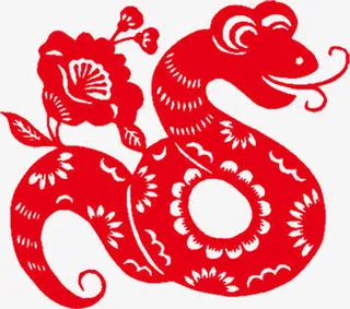蛇年创意剪纸新年免抠