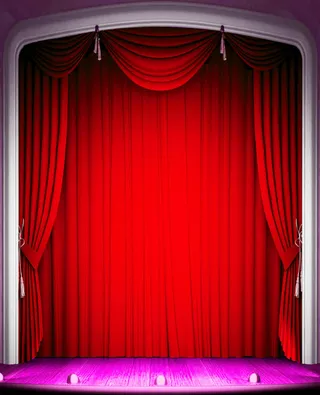 红色舞台帷幕创意效果免抠