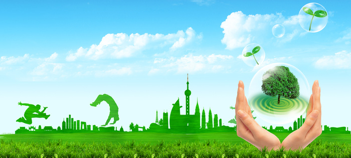 环保青春运动蓝天清新海报banner高清