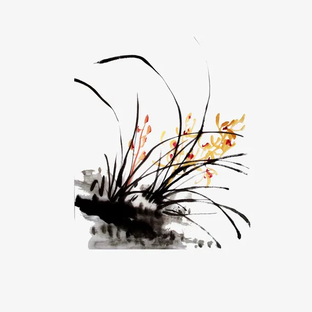 淡雅花草图免抠