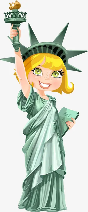 矢量手绘自由女神免抠