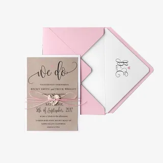 2张英文结婚邀请卡免抠