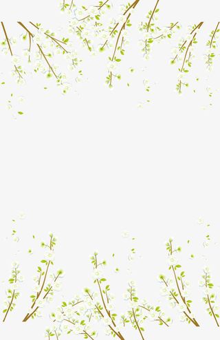 绿色清新树枝手绘免抠