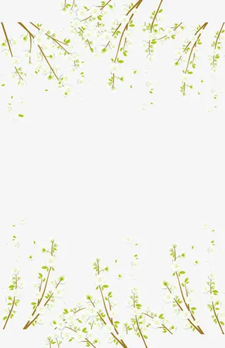 绿色清新树枝手绘免抠