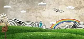 创意旅游背景免抠