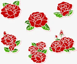 红色浮雕玫瑰花免抠