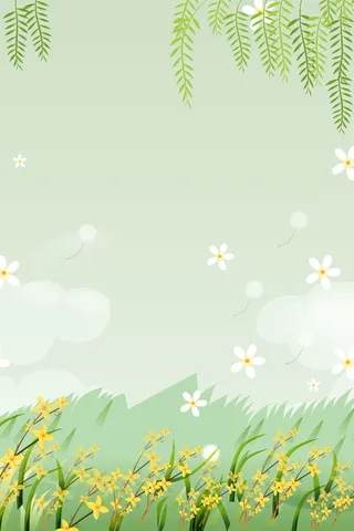 浪漫春天小清新文艺手绘春天海报背景图之三高清