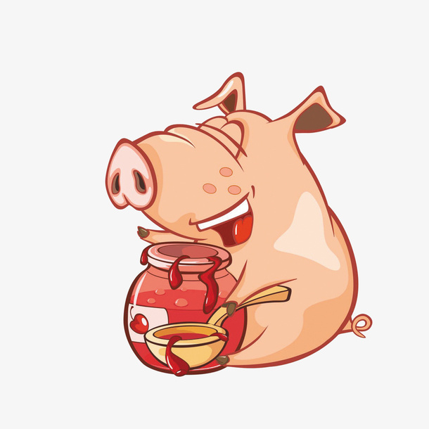 卡通手绘免抠图猪免抠