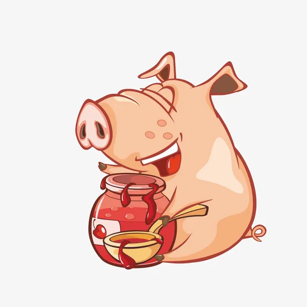 卡通手绘免抠图猪免抠