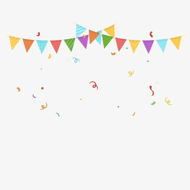 节日装饰卡通彩旗元素免抠其他元素