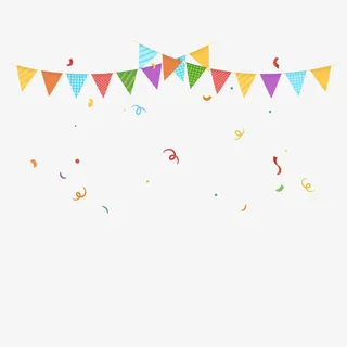 节日装饰卡通彩旗元素免抠其他元素