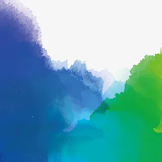 蓝绿色水彩晕染免抠