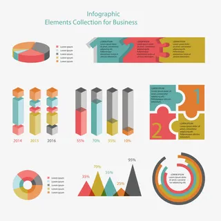 矢量柱状数据图免抠
