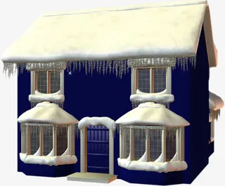 雪地里的房子免抠