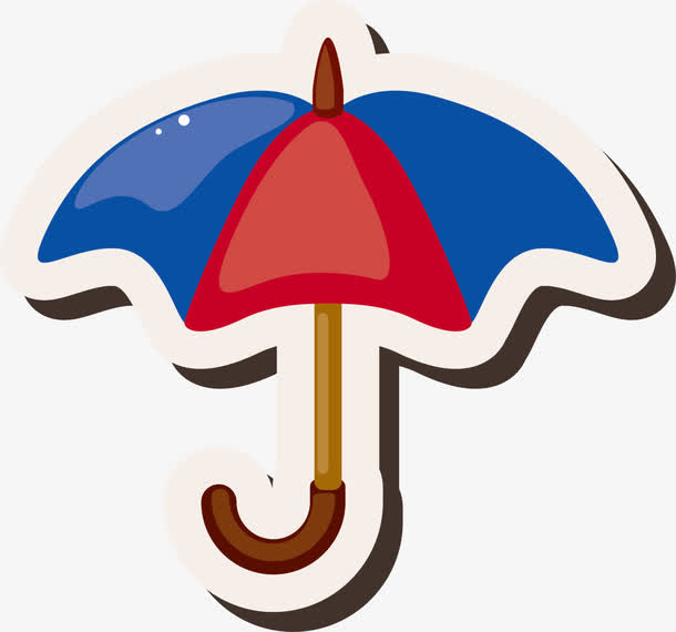 多彩卡通雨伞免抠