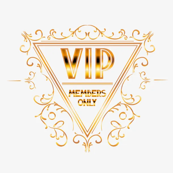 金色VIP三角形商务标签免抠
