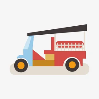 卡通景区观光车免抠