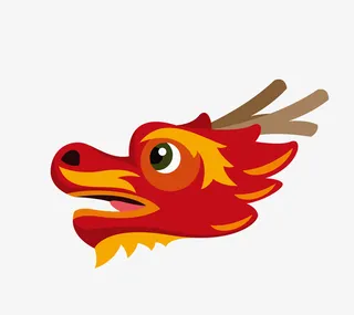 二月二龙抬头卡通装饰中国龙海报免抠