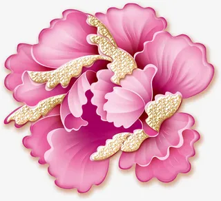 春天粉色花纹装饰免抠