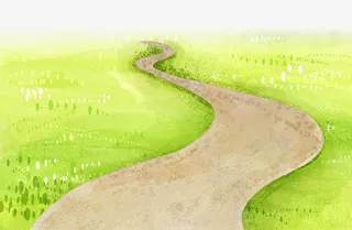 春日踏青手绘清新装饰插画免抠