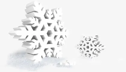 白色简约雪花装饰免抠