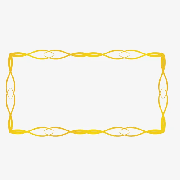 唯美金色边框PNG免抠