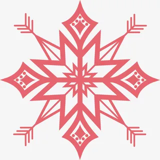 粉色雪花剪影免抠