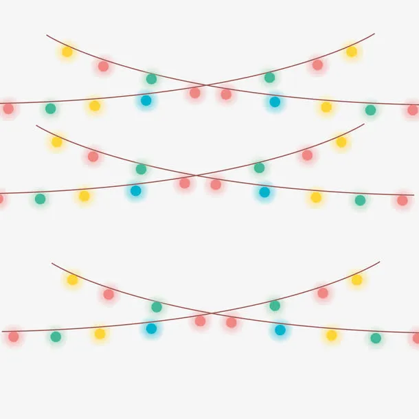 春节元宵矢量彩色的灯免抠