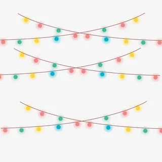 春节元宵矢量彩色的灯免抠