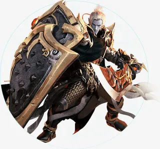 高清黑色盾牌人物免抠