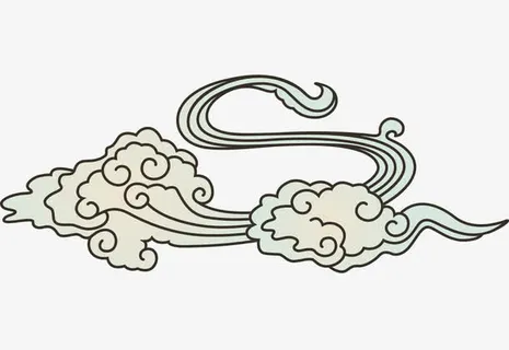 中国风云彩线条矢量免抠