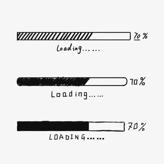 手绘黑白进度条免抠