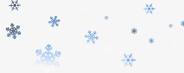 蓝色清新雪花免抠