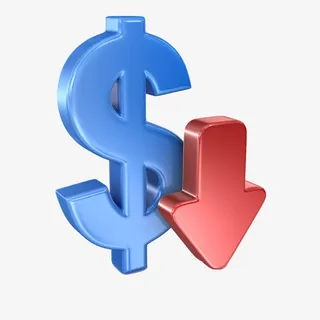 美元符号和向下箭头免抠