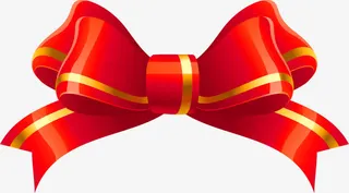 元旦圣诞红色装饰蝴蝶结免抠