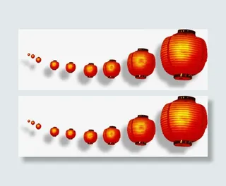 红色纸灯笼免抠