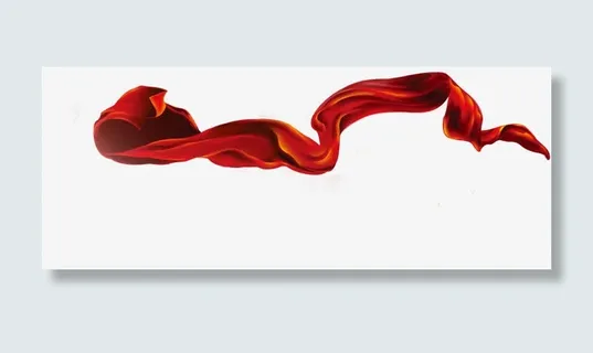 红色丝绸盛大开业免抠