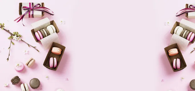 粉色清新简约美食马卡龙背景高清