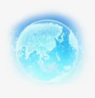 梦幻蓝色炫光星球免抠