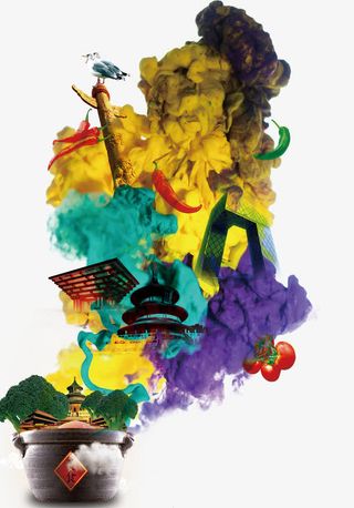 中华五千年文化背景 五彩烟雾