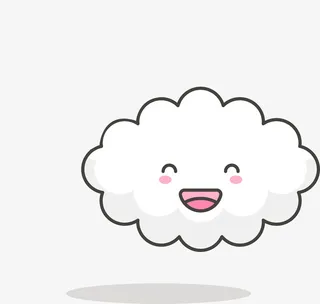 微笑白云PNG下载免抠