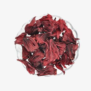 玻璃盘里的洛神花图片素材免抠