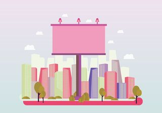 城市广告牌矢量背景素材高清