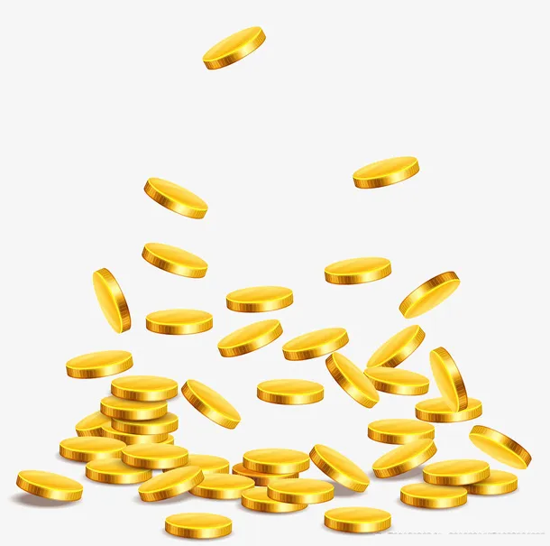 撒金币矢量图免抠