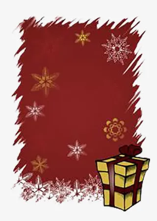 圣诞雪花边框免抠