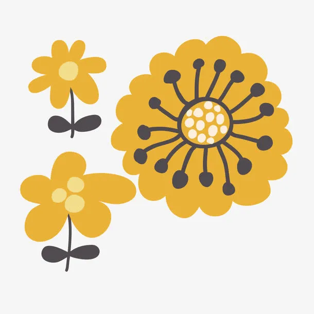 黄色的雏菊矢量素材免抠
