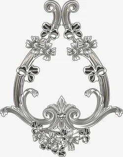 欧式复古花纹边框装饰元素免抠
